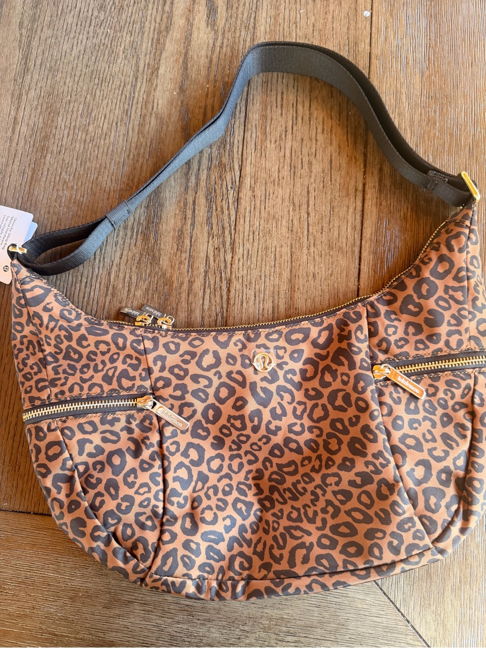 lululemon athletica Leopard Print Shoulder Bag - Brown and Black